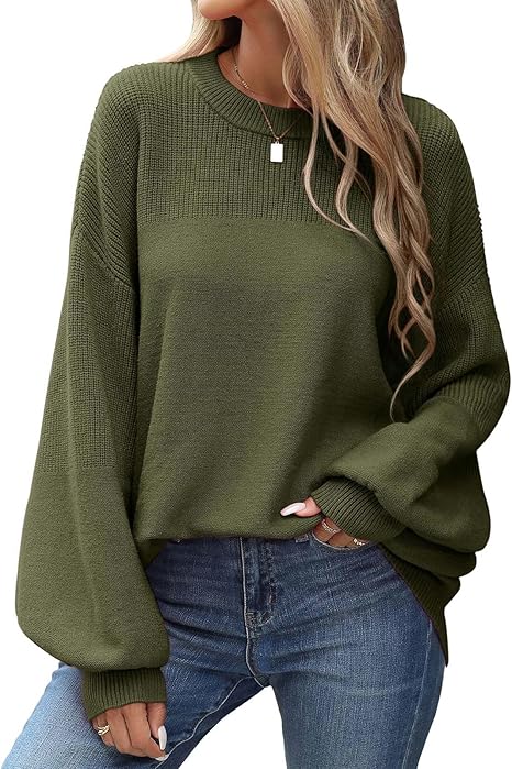 Crew Neck Chunky Knit Sweater